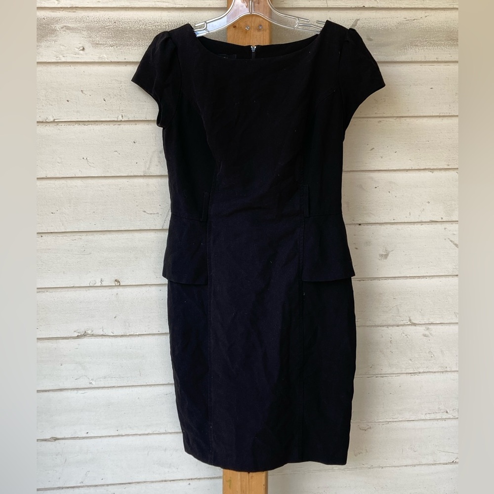 BCX Black Cap-Sleeve Sheath Dress